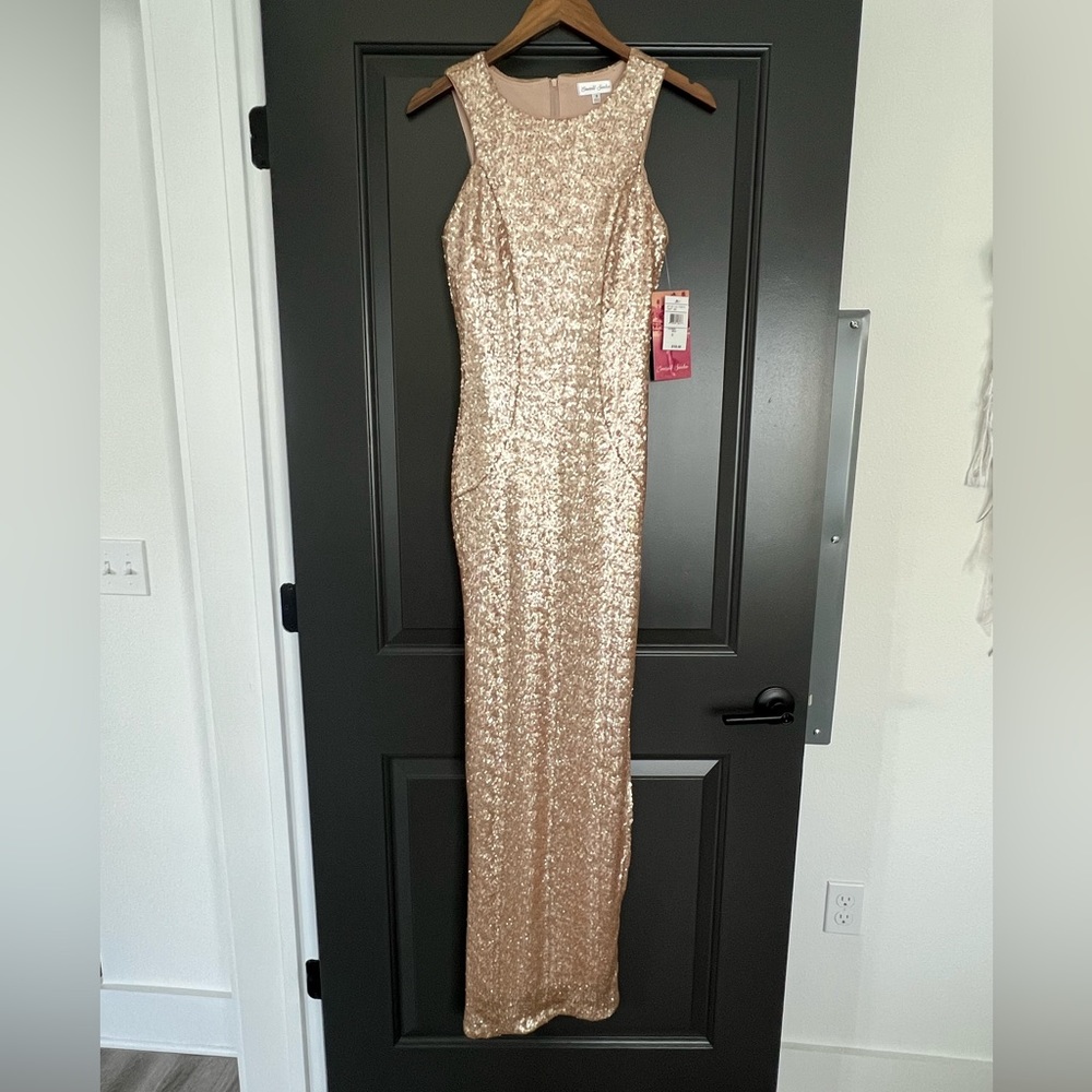Emerald Sundae Gold Sequin Evening Dress NWT (S)